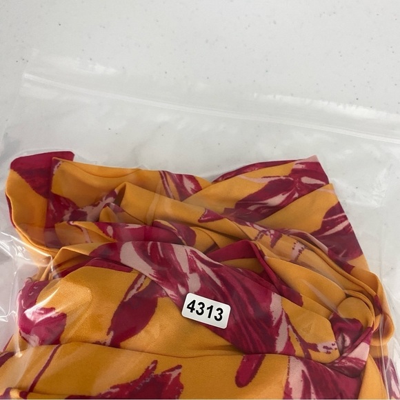 Color Me Courtney Eleanor Wrap Dress Floral Maxi Womens Medium Orange Ruffle - Picture 9 of 9